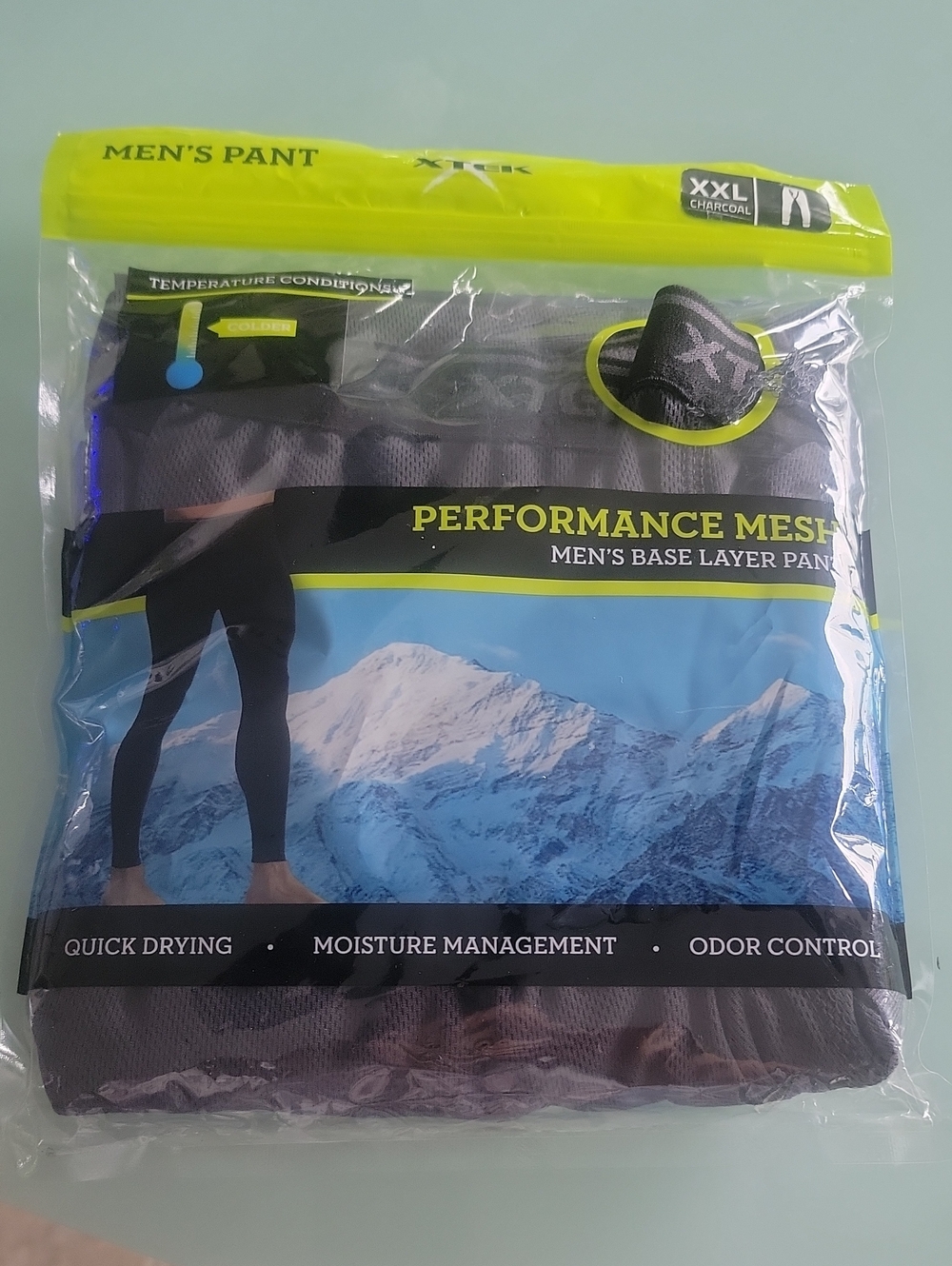Performance Mesh Men's Base Layer Pants - Charcoal